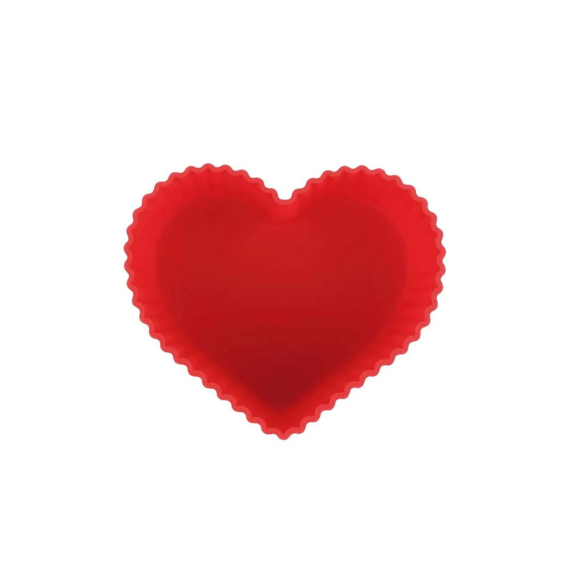 Forma Cupcake Coração Silicone com 6 Peças